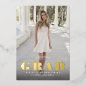 タイプはっきりした卒業フルフォト 箔招待状 (正面)