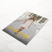 タイプはっきりした卒業フルフォト 箔招待状 (回転した状態)