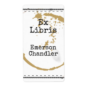 タイプアートコーヒーステイン編グランジ集可能蔵書票 ラベル