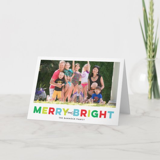 タイプカラフルと明メリーるい折り畳みホリデーカード シーズンカード (正面)