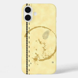 タイプコーヒーステインフェイクパーチメントiPhoneケース iPhone 16 Plusケース