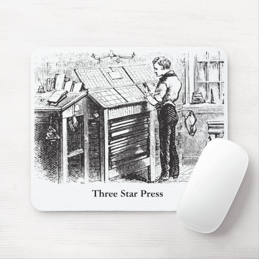 タイプセッターのヴィンテージ画像を持つマウスパッド マウスパッド (マウス)