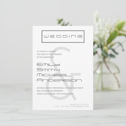 タイプセットアンパサンドはっきりしたフォト結婚式招待状 招待状 (スタンド正面)