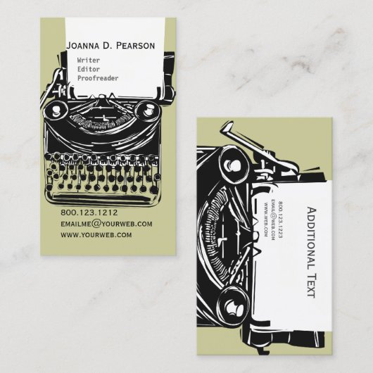 タイプタイプライターエデクリックィタカスタマイズー 名刺 (正面/裏面)