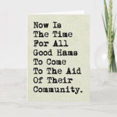 タイプテスト引用文ハム無線誕生日カード カード (正面)