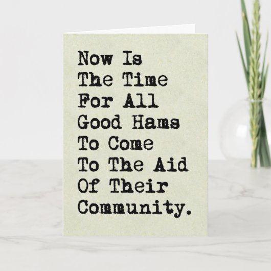 タイプテスト引用文ハム無線誕生日カード カード (正面)