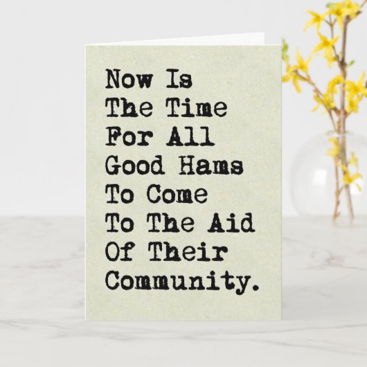 タイプテスト引用文ハム無線誕生日カード カード (黄色い花)