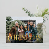 タイプファンシーメリークリスマスフォトフォイルホリデーカード 箔シーズンカード (立ち正面)