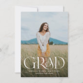 タイプモダンオーバーレイ予算フォト卒業 招待状 (正面)