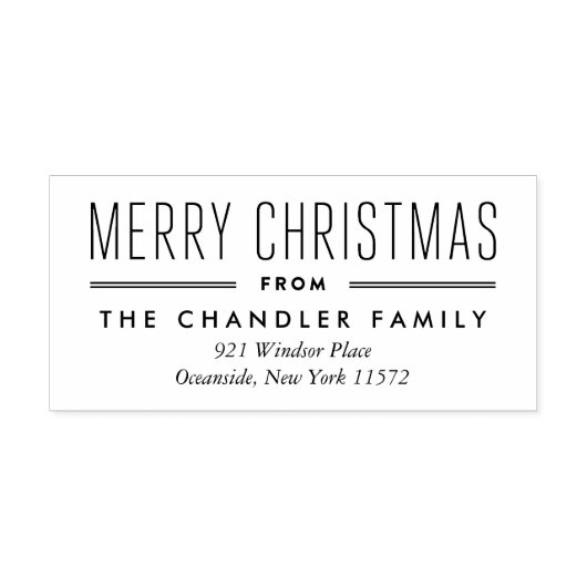 タイプモダンクリスマス差出人住所スタンプ ラバースタンプ (インプリント)