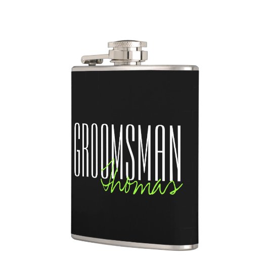 タイプモダングロムスマンパーソナライズされたブライダルパーティ フラスク (左)