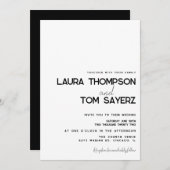 タイプモダンシンプルハンドスクリプ結婚ト 招待状 (正面/裏面)