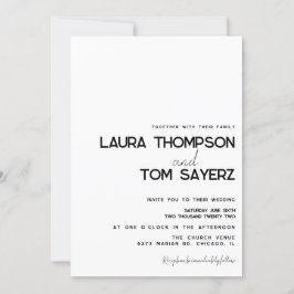 タイプモダンシンプルハンドスクリプ結婚ト 招待状