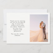 タイプモダンラブ感謝してい2写真結婚s サンキューカード (裏面)