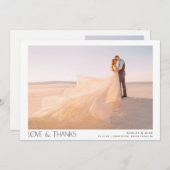 タイプモダンラブ感謝してい2写真結婚s サンキューカード (正面/裏面)