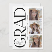 タイプモダン卒業式パーティフォト招待状カード セーブザデート (正面)