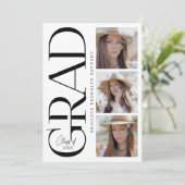 タイプモダン卒業式パーティフォト招待状カード セーブザデート (スタンド正面)