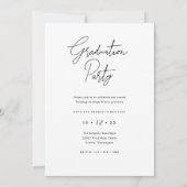 タイプモダン卒業式パーティフォト招待状カード セーブザデート (裏面)