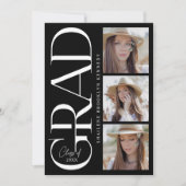 タイプモダン卒業式パーティフォト招待状カード セーブザデート (正面)