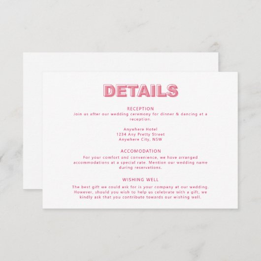 タイプモダン文字はっきりした詳細エンクロージャカード エンクロージャーカード (正面/裏面)