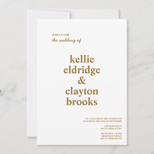 タイプモダン結婚式招待状 招待状 (正面)