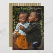 タイプモダン金ゴールドオーバーレイフレームフォトクリスマス シーズンカード (正面/裏面)