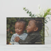 タイプモダン金ゴールドミニマルオーバーレイ写真クリスマス シーズンカード (スタンド正面)