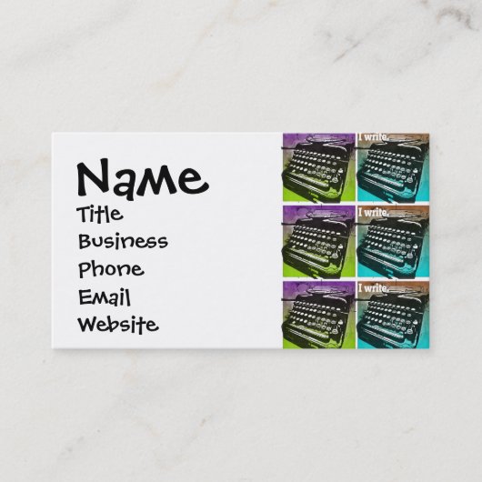 タイプライカッコいいタポップ・アートのー・アート(ライター・作家) 名刺 (正面)