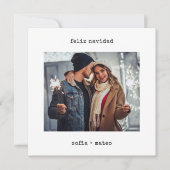 タイプライタスペインのー | Feliz Navidadクリスマスフォト シーズンカード (正面)