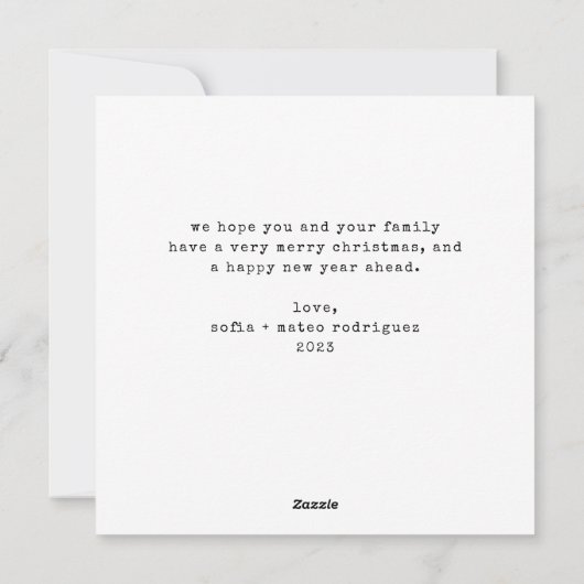 タイプライタスペインのー | Feliz Navidadクリスマスフォト シーズンカード (裏面)