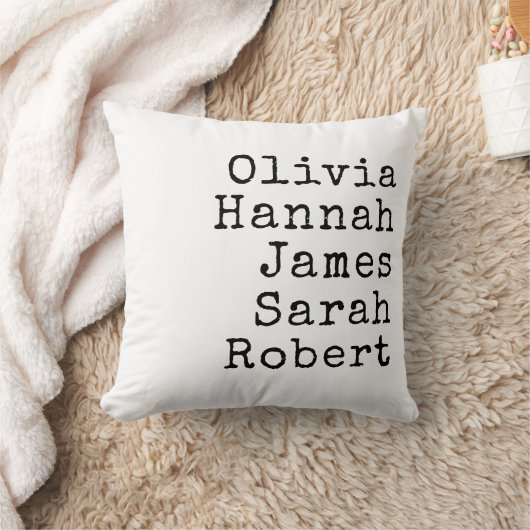 タイプライタパーソナライズされたファミリ名 クッション (ブランケット)