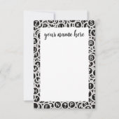 タイプライタパーソナライズされた鍵Notecards サンキューカード (正面)