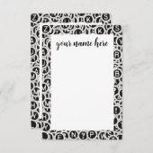 タイプライタパーソナライズされた鍵Notecards サンキューカード (正面/裏面)