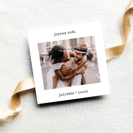 タイプライタフランスのー | Joyeux Noelクリスマスフォト シーズンカード