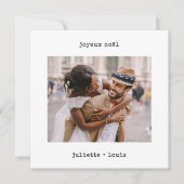 タイプライタフランスのー | Joyeux Noelクリスマスフォト シーズンカード (正面)