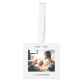 タイプライタミニマルー |とメリー明るい写数々の真 キューブオーナメント (正面)