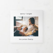 タイプライタミニマルー |とメリー明るい写数々の真 三つ折りクリスマスカード (カバー)