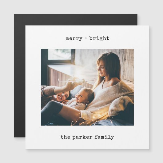 タイプライタミニマルー |クリスマスフォト磁気カード (正面/裏面)