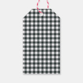 タイプライタモダンー |ホリデー写真ブラックギンガム ギフトタグ (裏面)