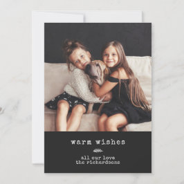 タイプライタモダンー | Holiday Photo on Black Gingham シーズンカード