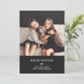 タイプライタモダンー | Holiday Photo on Black Gingham シーズンカード (スタンド正面)