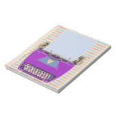 タイプライターかわいいレトロミッドセンチュリー紫モダン色 ノートパッド (回転)