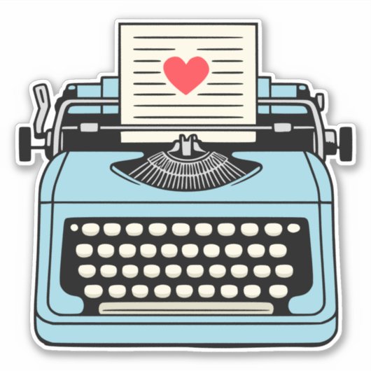 タイプライターが大好き シール (正面)