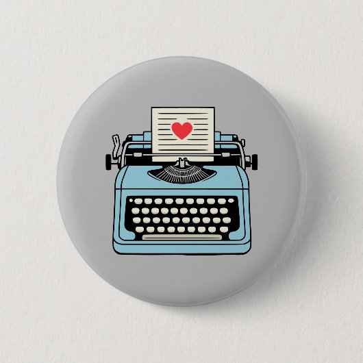 タイプライターが大好き 缶バッジ (正面)