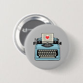 タイプライターが大好き 缶バッジ (正面&裏面)