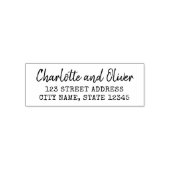 タイプライターとスクリプト名の組み合わせ差出人住所 セルフインキングスタンプ (デザイン)