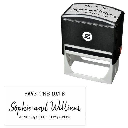 タイプライターとスクリプト日付の結婚保存 セルフインキングスタンプ (インサイチュ)