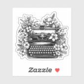 タイプライターと花の美学 シール (シート)