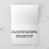 "タイプライターと電話"誕生日カード カード (内部)