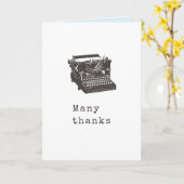 タイプライターのあいさパーソナライズされたつ カード (黄色い花)